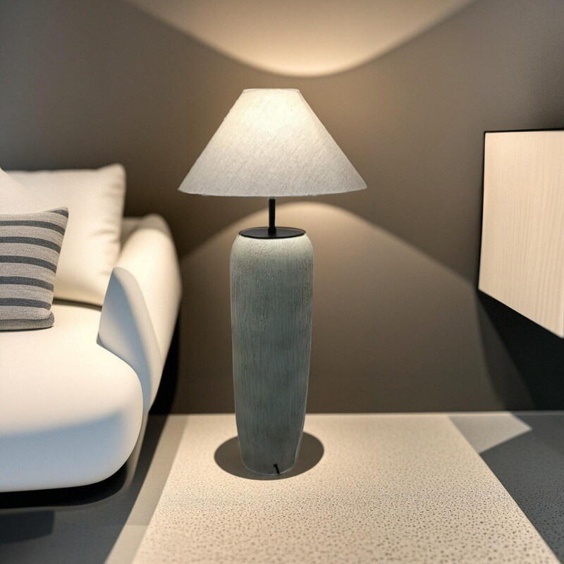 Retro Dual - Scene Floor & Table Lamp: Ceramic + Metal + Linen for Timeless Ambiance