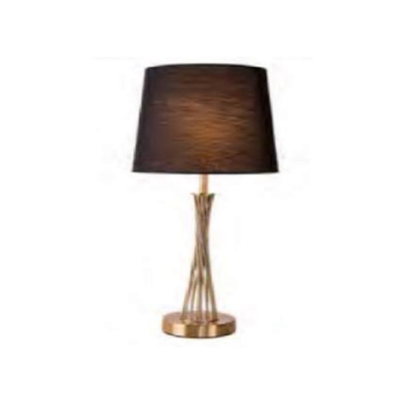 Modern Iron Table Lamp with White Fabric Shade