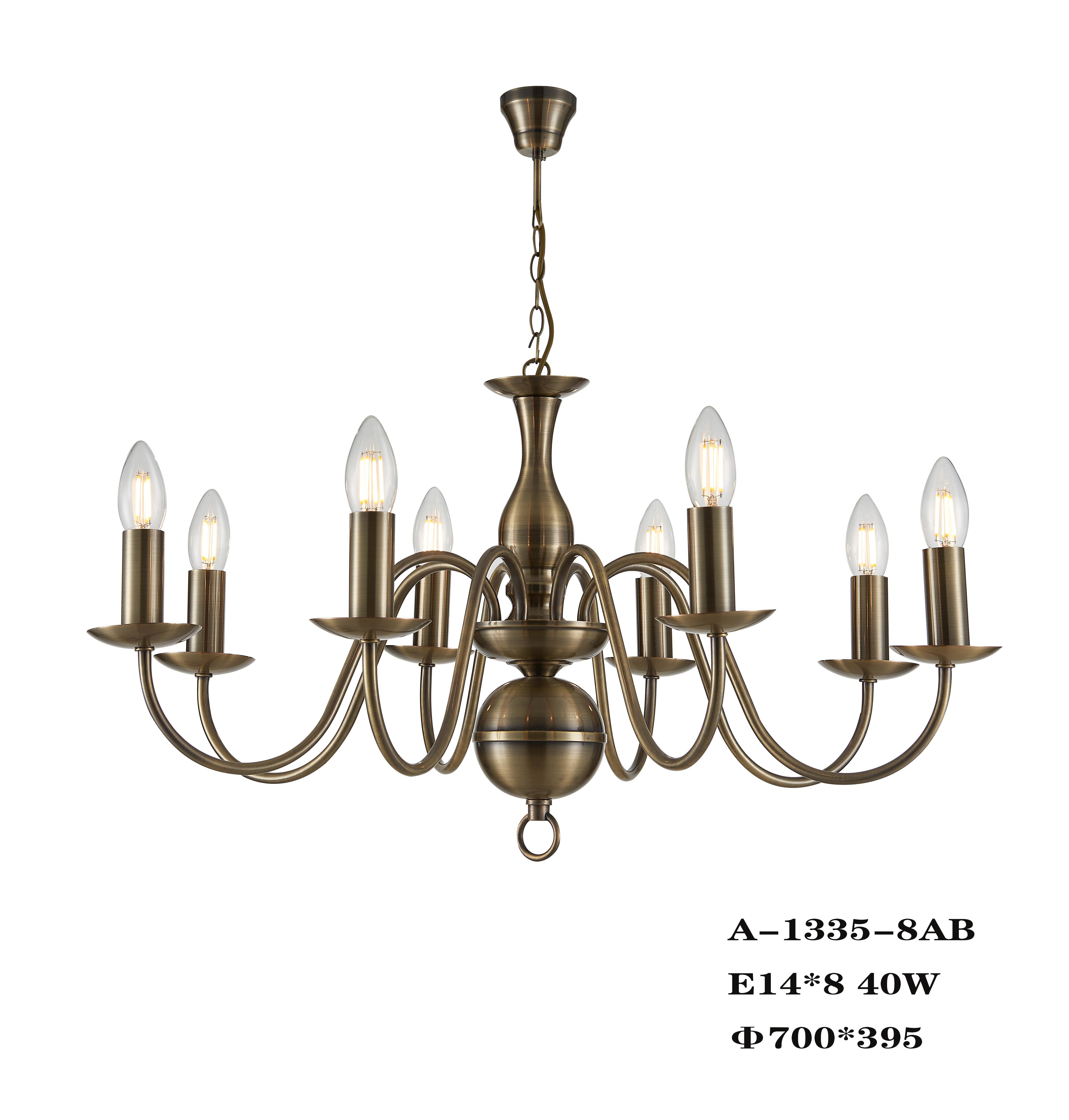 3/5/8 - light vintage iron chandelier set