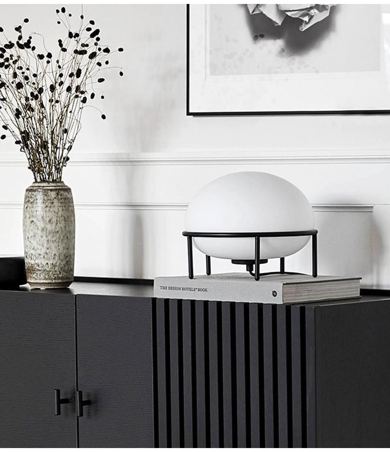 Minimalist Elegance: GEHMAN Glass & Carbon Steel Table Lamp