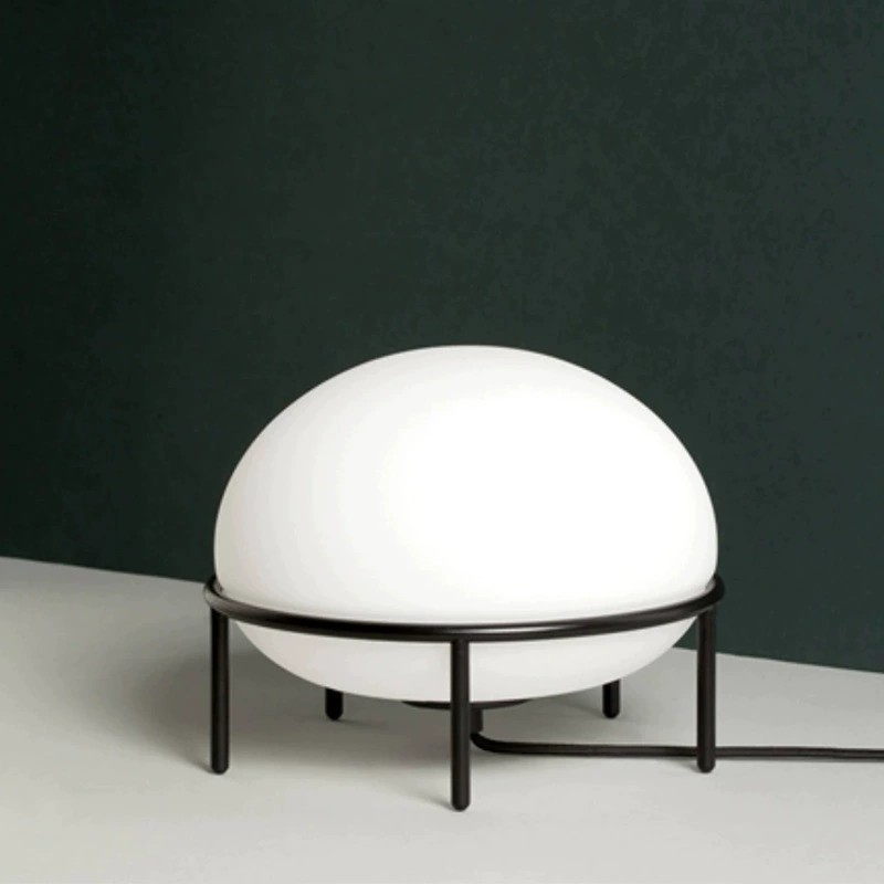 Minimalist Elegance: GEHMAN Glass & Carbon Steel Table Lamp
