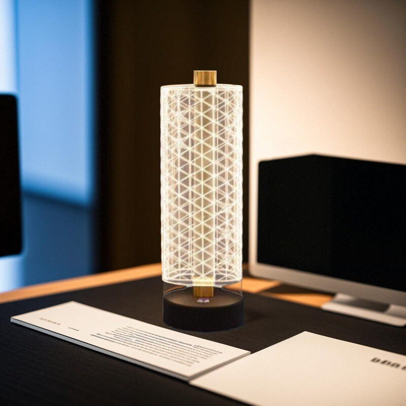 Geometric Cylindrical Table Lamp with 8W LED