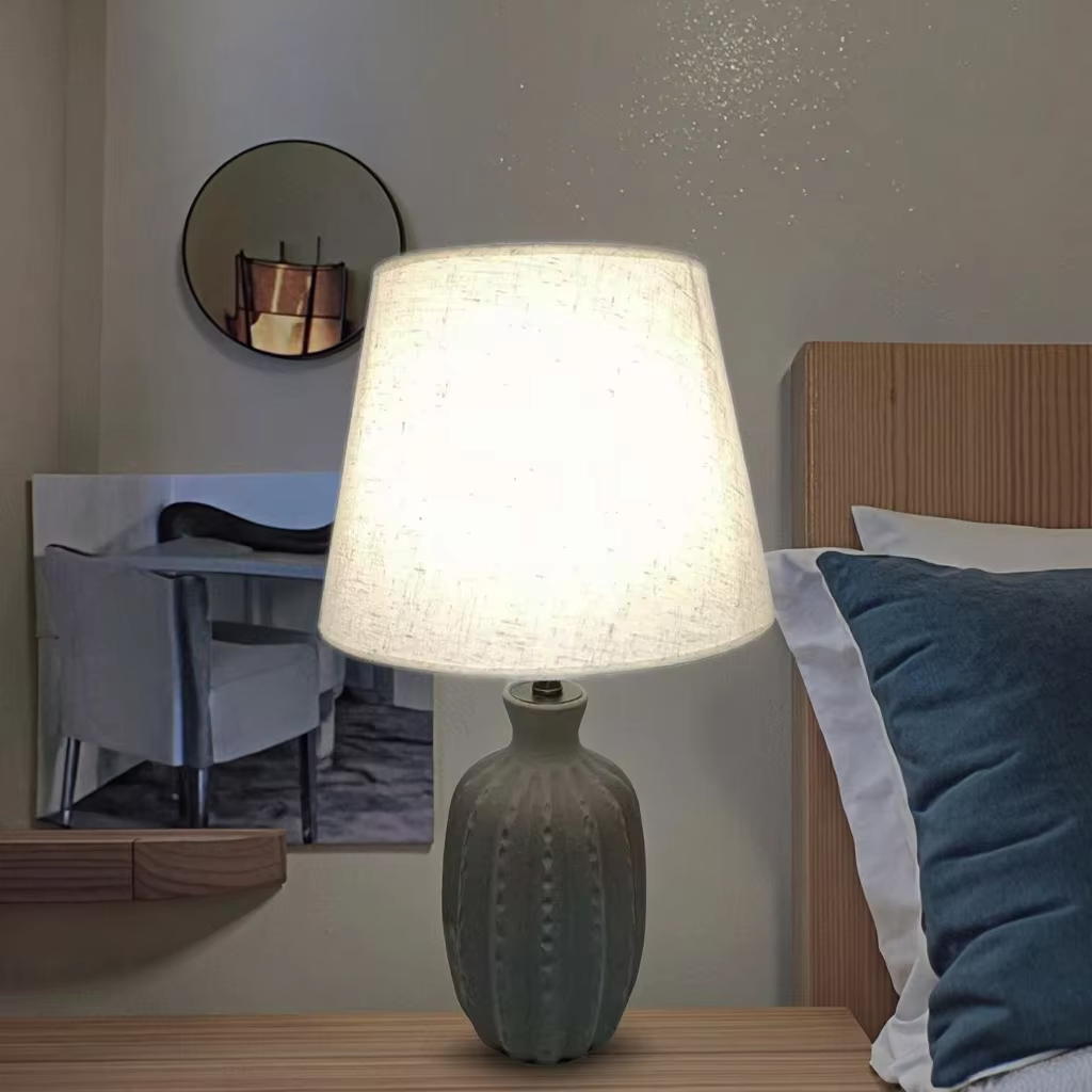Black and White Fusion: The Elegance of a Black Ceramic and White Linen Table Lamp
