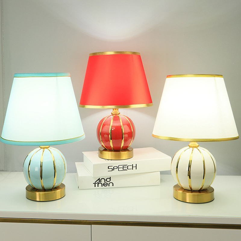Ceramic Table Lamps with Fabric Shades