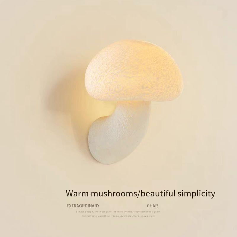 Whimsical Elegance: Pure White Mushroom Wall Lamp
