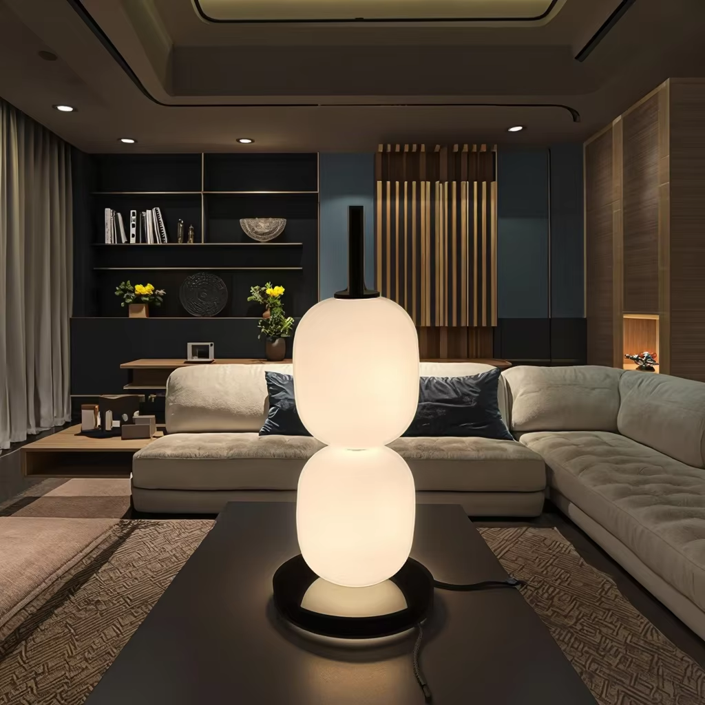 Minimalist Milk - White Glass Table Lamp: Marble Base & 20W LED for Modern Calm