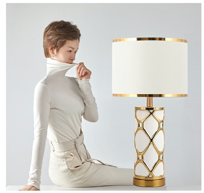 Modern Ceramic and Metal Table Lamp
