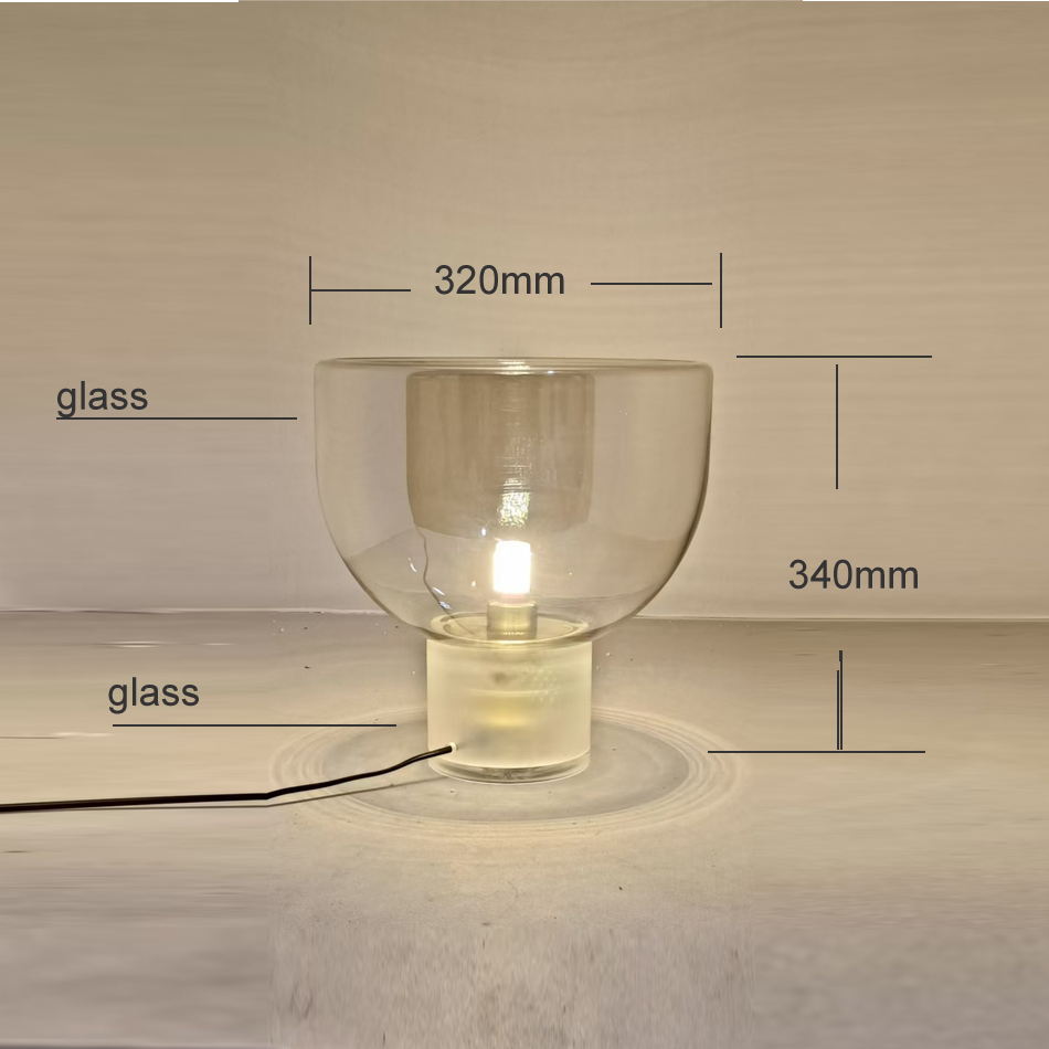 Cognac Glass Table Lamp: 320mm×340mm Size, Artistic Lighting for Home Decor
