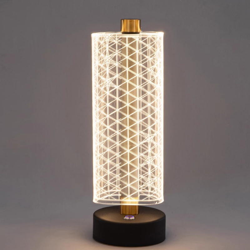 Geometric Cylindrical Table Lamp with 8W LED