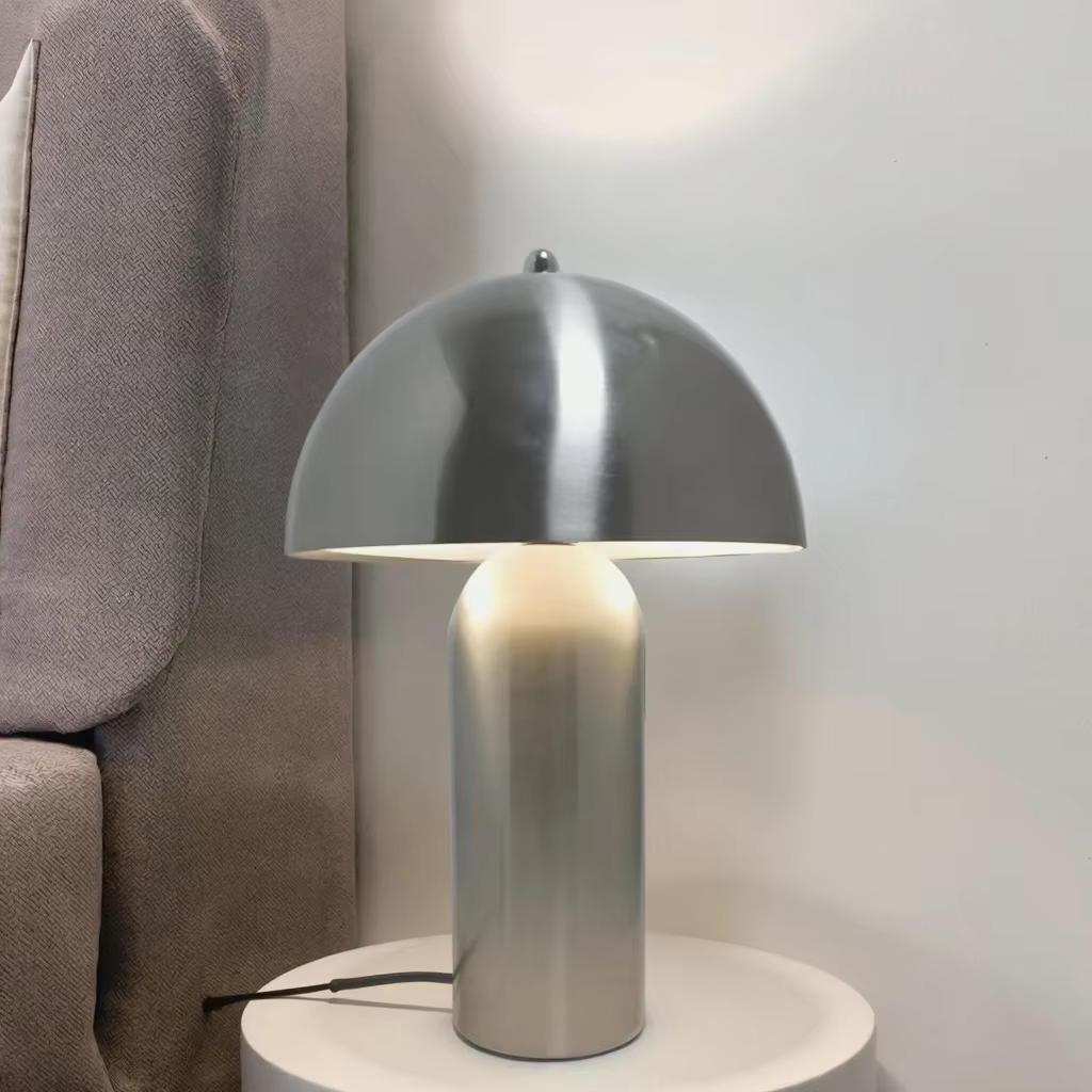 Modern Nickel Metal Table Lamp - Industrial Charm for Your Home