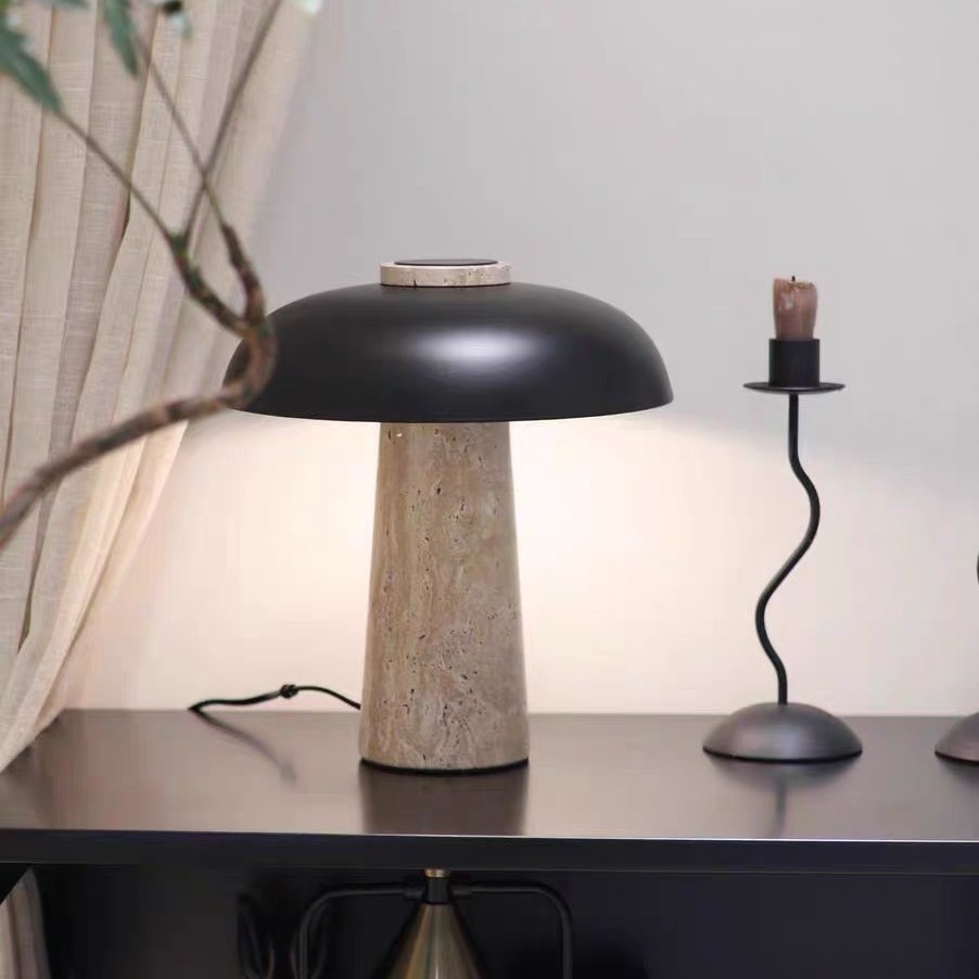 Yellow Cave Stone  Creative Mushroom Table Lamp