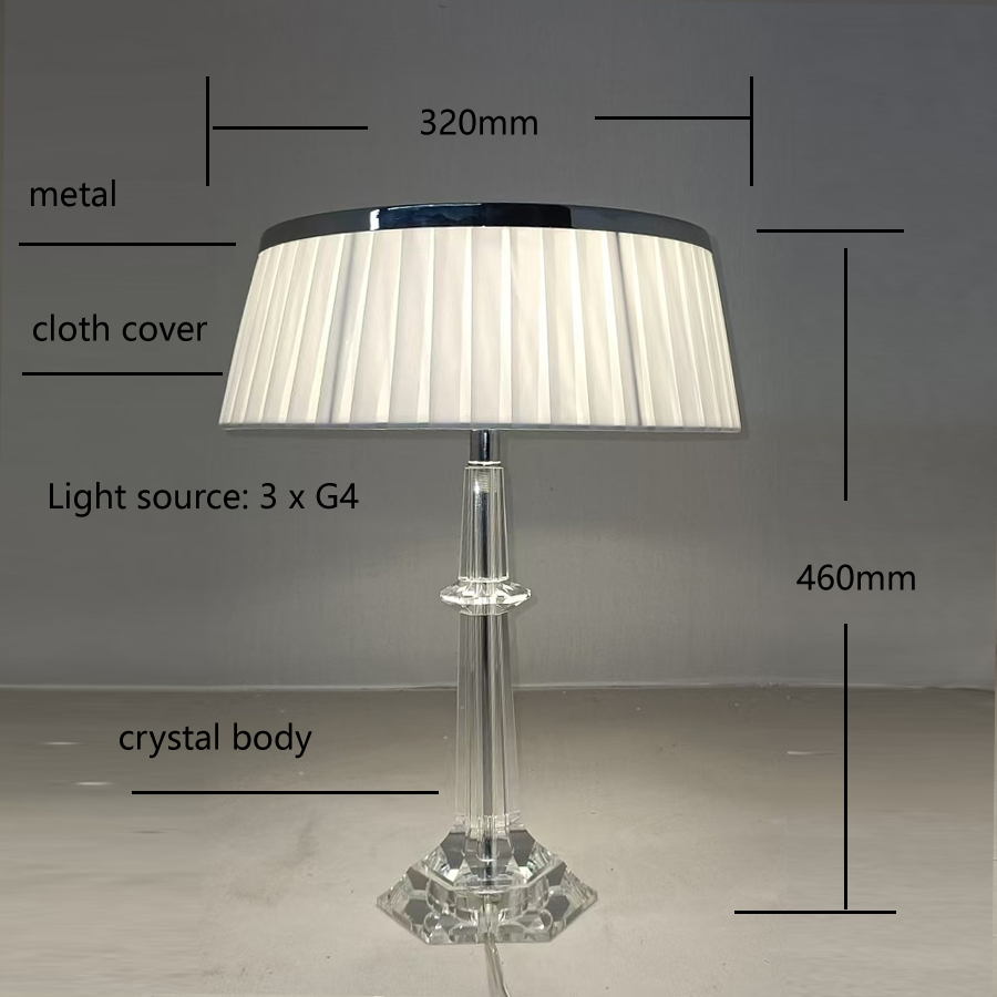 Elevate Spaces with Luxury 3×G4 Crystal Table Lamp: Multi - Scene Elegance
