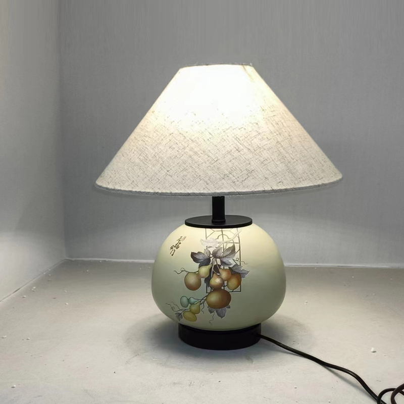 Hand - Painted Ceramic Table Lamp: Oriental Charm for Modern Spaces