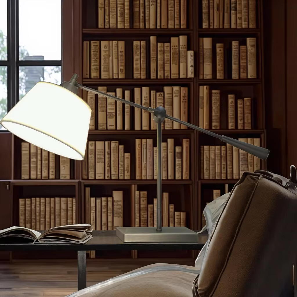 Modern Metal Swing Arm Table Lamp - Functional and Stylish Lighting Solution
