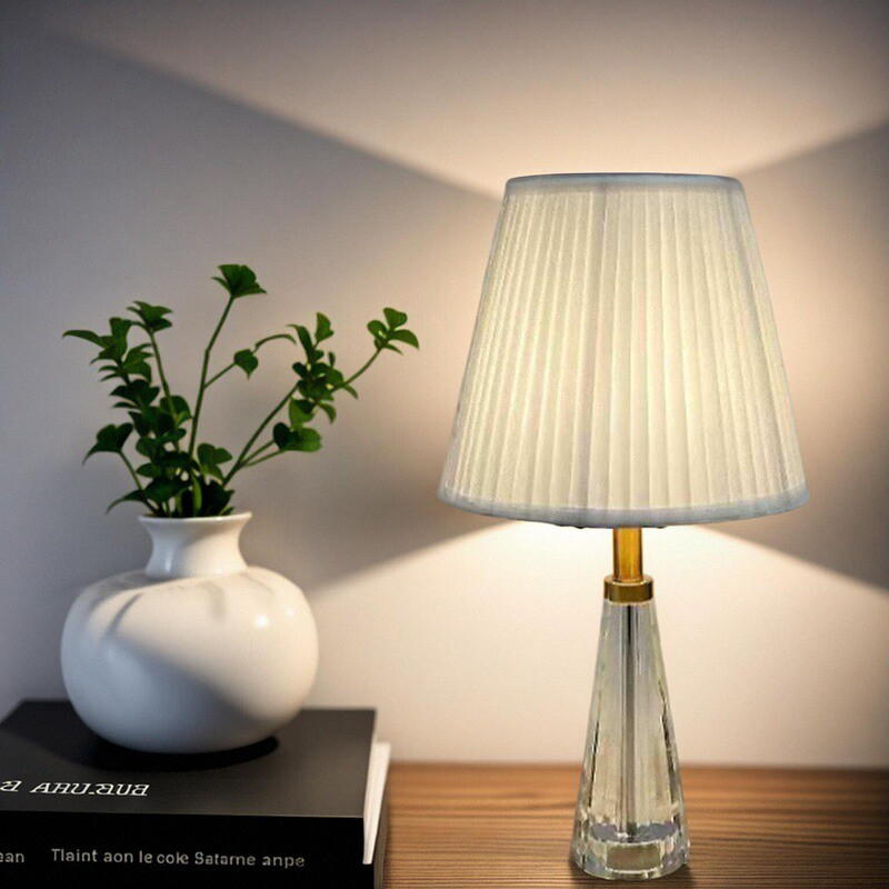 Crystal - Column Table Lamp with Fabric Shade