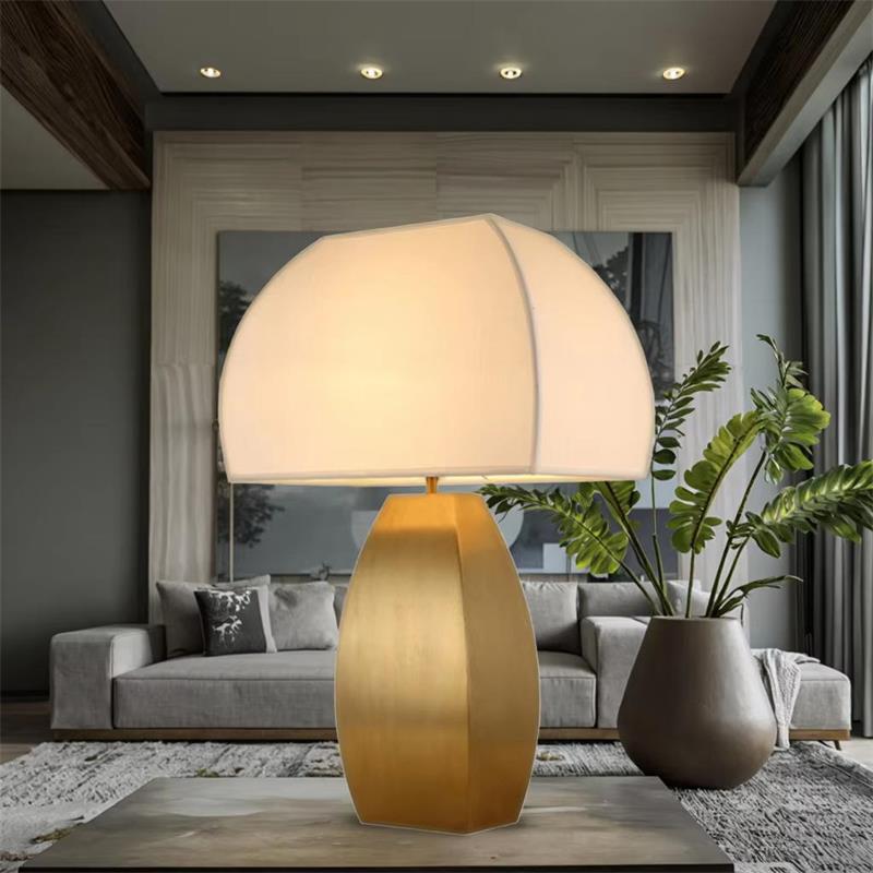 Modern Gold - Toned Table Lamp: Elevate Spaces with Sleek Elegance