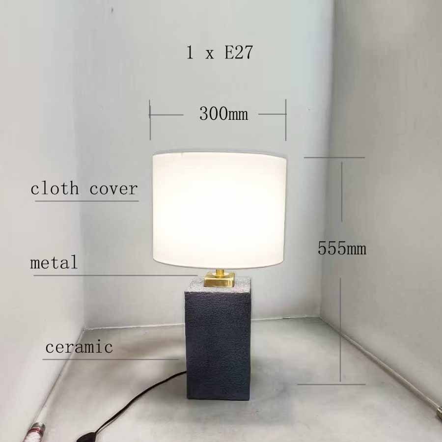 Industrial - Chic Ceramic Base Table Lamp: Blend of Textured Design & Warm Lighting