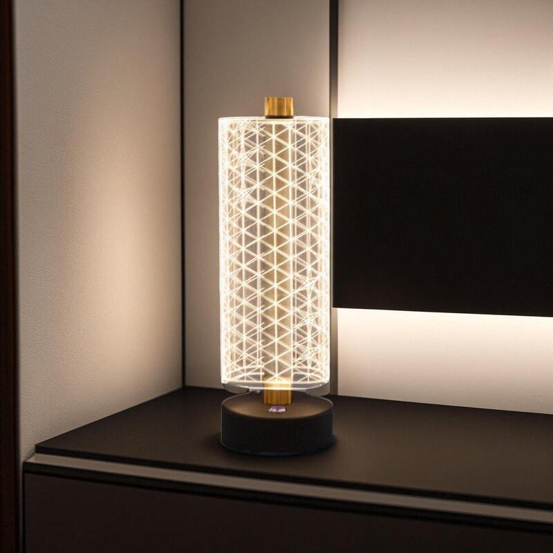 Geometric Cylindrical Table Lamp with 8W LED