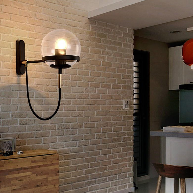 Vintage Spherical Glass Wall Lamp: Create Nordic Industrial Style Space Atmosphere