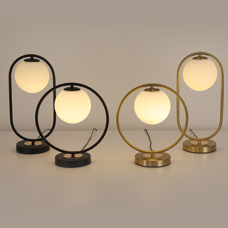 Minimalist Metal and Glass Table Lamp