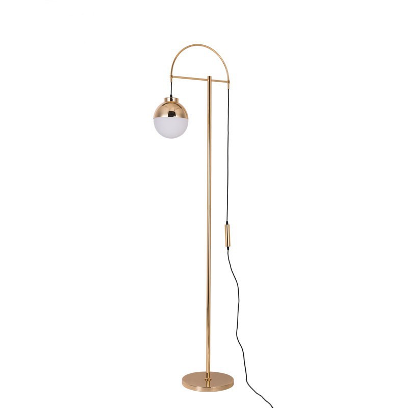 Elegant Arc - Shaped Gold Floor Lamp for Living Spaces