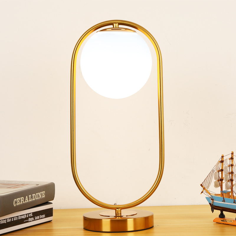 Minimalist Metal and Glass Table Lamp