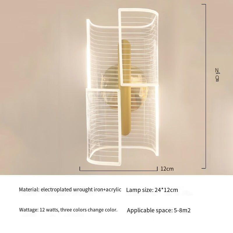 Modern Creative Acrylic & Wrought Iron Wall Lamp, Elevate Space Ambiance
