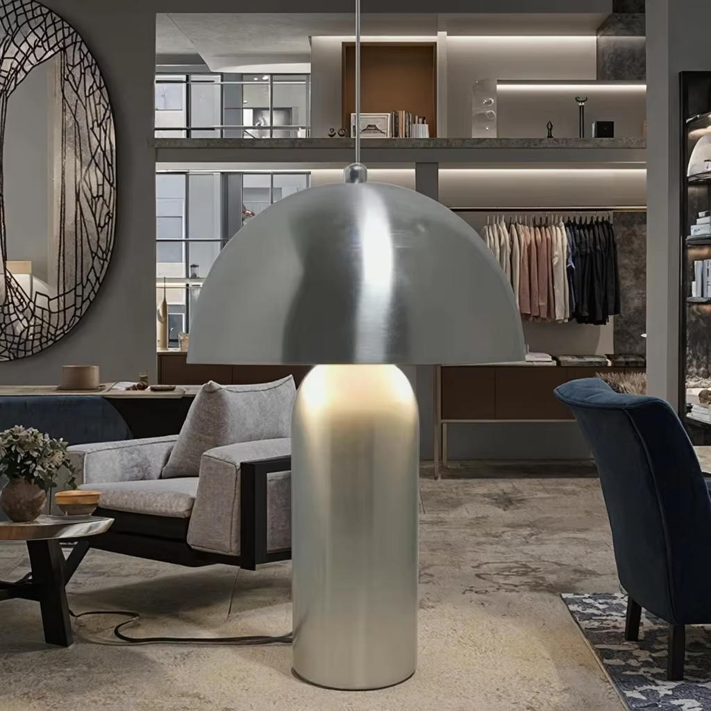 Modern Nickel Metal Table Lamp - Industrial Charm for Your Home