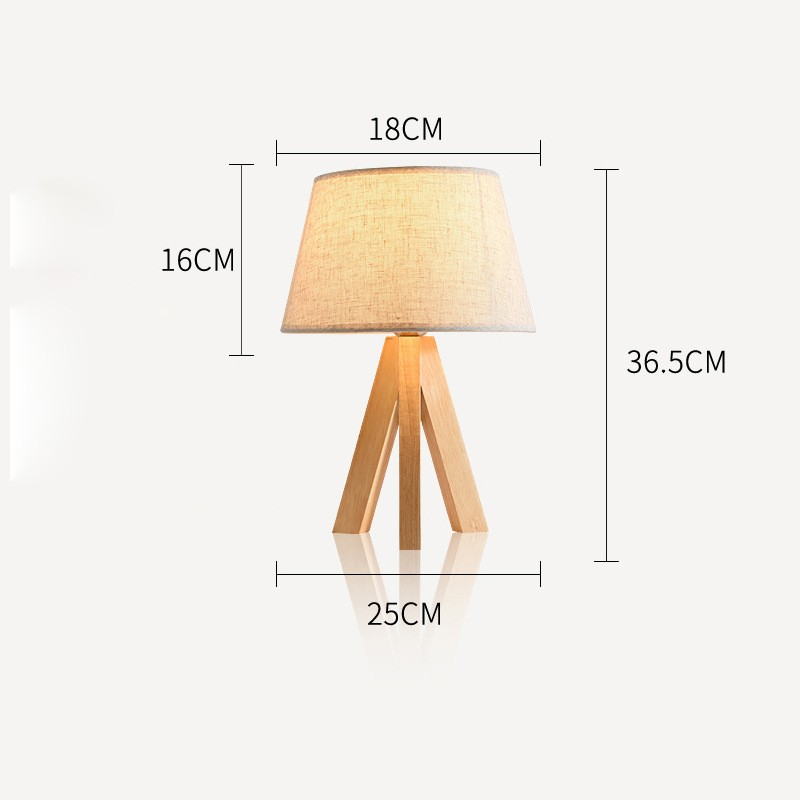 Nordic Natural Style: Wooden Table Lamps with Linen Shades