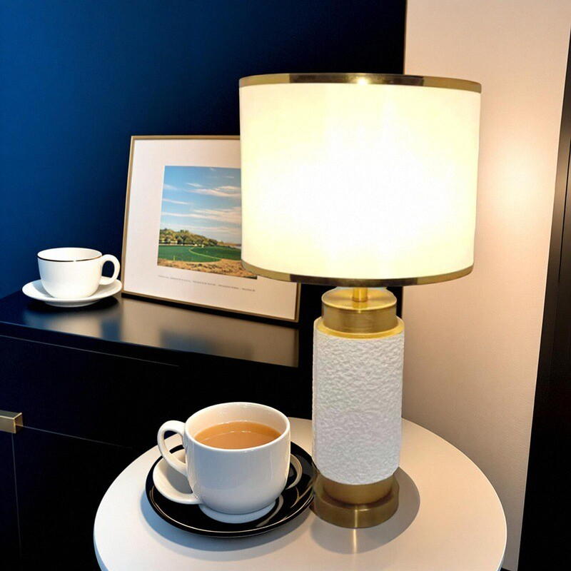 Modern Minimalist Ceramic & Metal Table Lamp