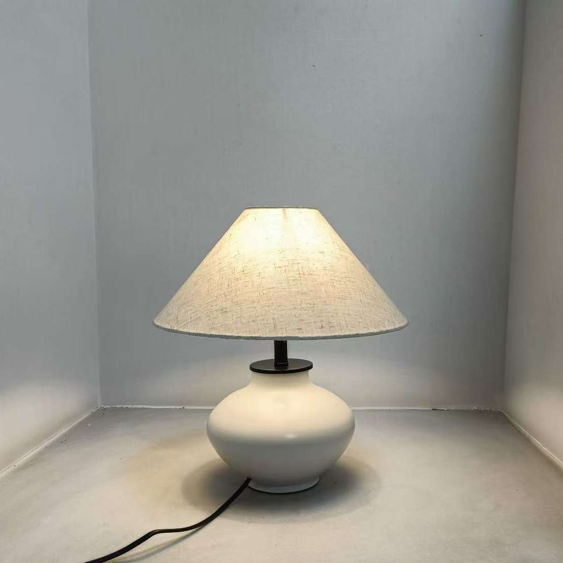 Minimalist Ceramic - Base Table Lamp with Fabric Shade