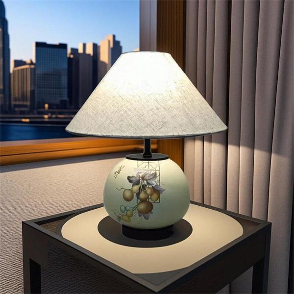 Hand - Painted Ceramic Table Lamp: Oriental Charm for Modern Spaces