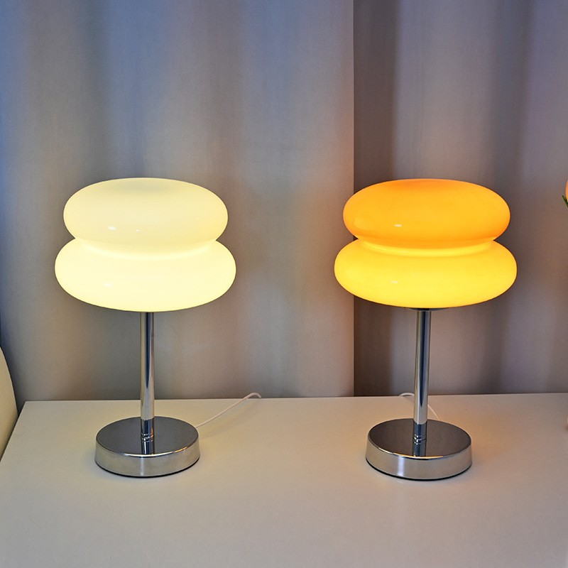 Modern Glass & Iron LED Table Lamp: 3 - Color Changing for Versatile Home Ambiance