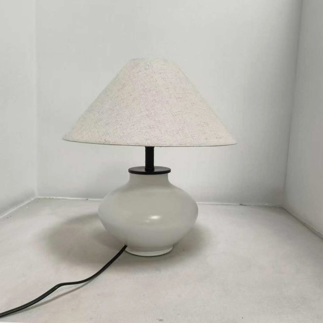 Minimalist Ceramic - Base Table Lamp with Fabric Shade