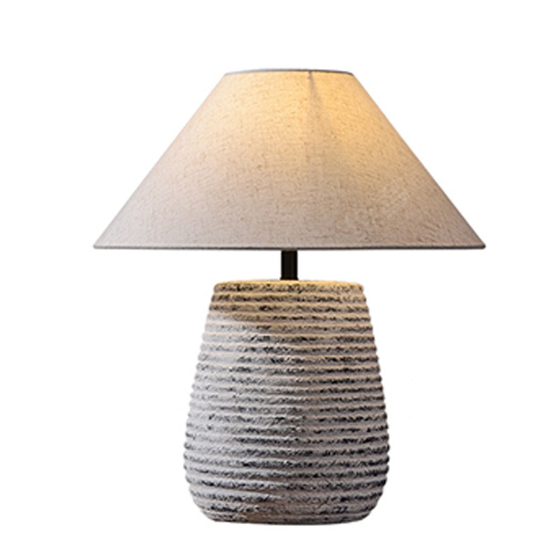Textured Ceramic Table Lamp with Fabric Shade