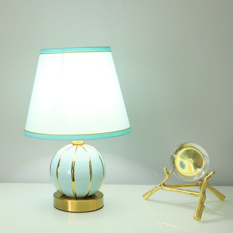 Ceramic Table Lamps with Fabric Shades