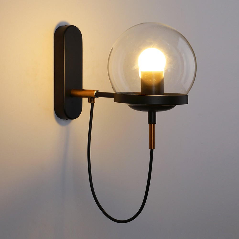 Vintage Spherical Glass Wall Lamp: Create Nordic Industrial Style Space Atmosphere
