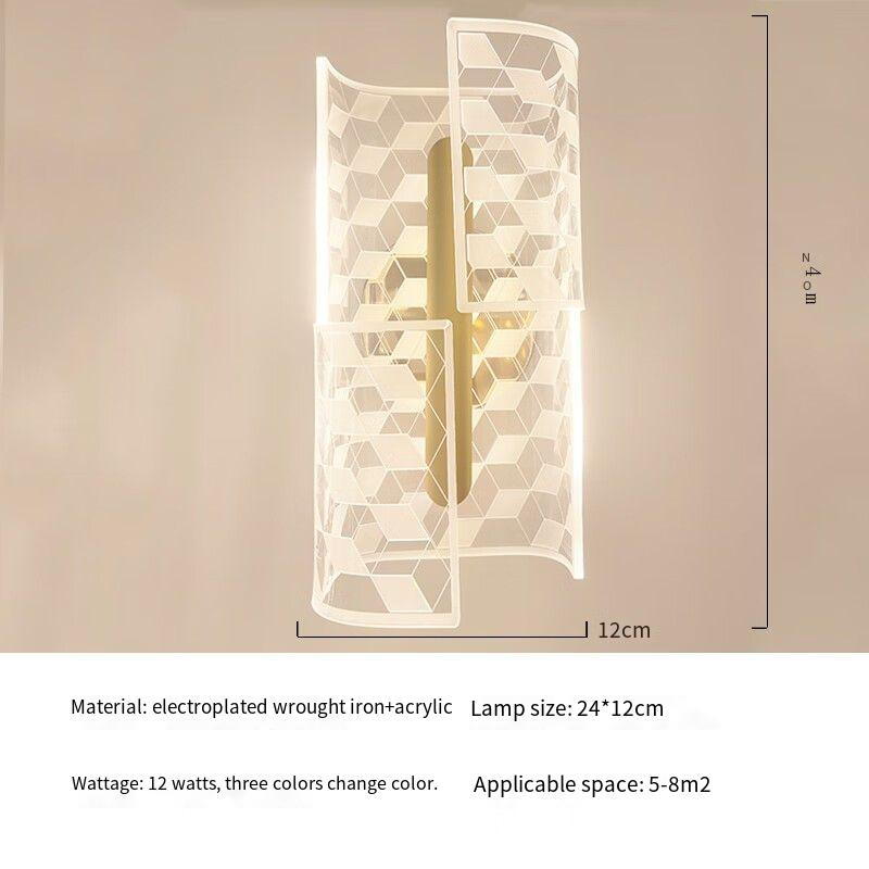 Modern Creative Acrylic & Wrought Iron Wall Lamp, Elevate Space Ambiance