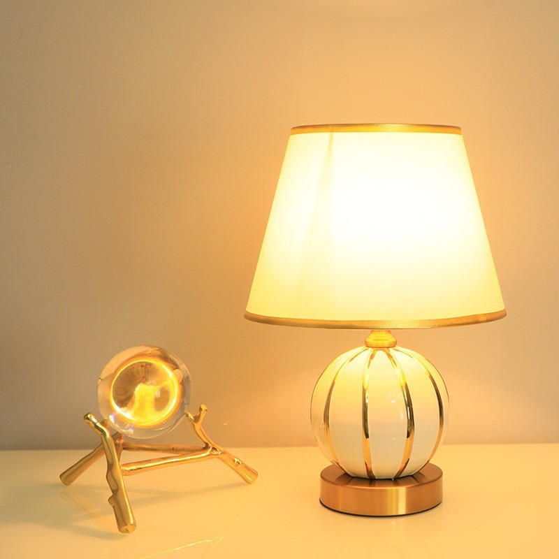 Ceramic Table Lamps with Fabric Shades