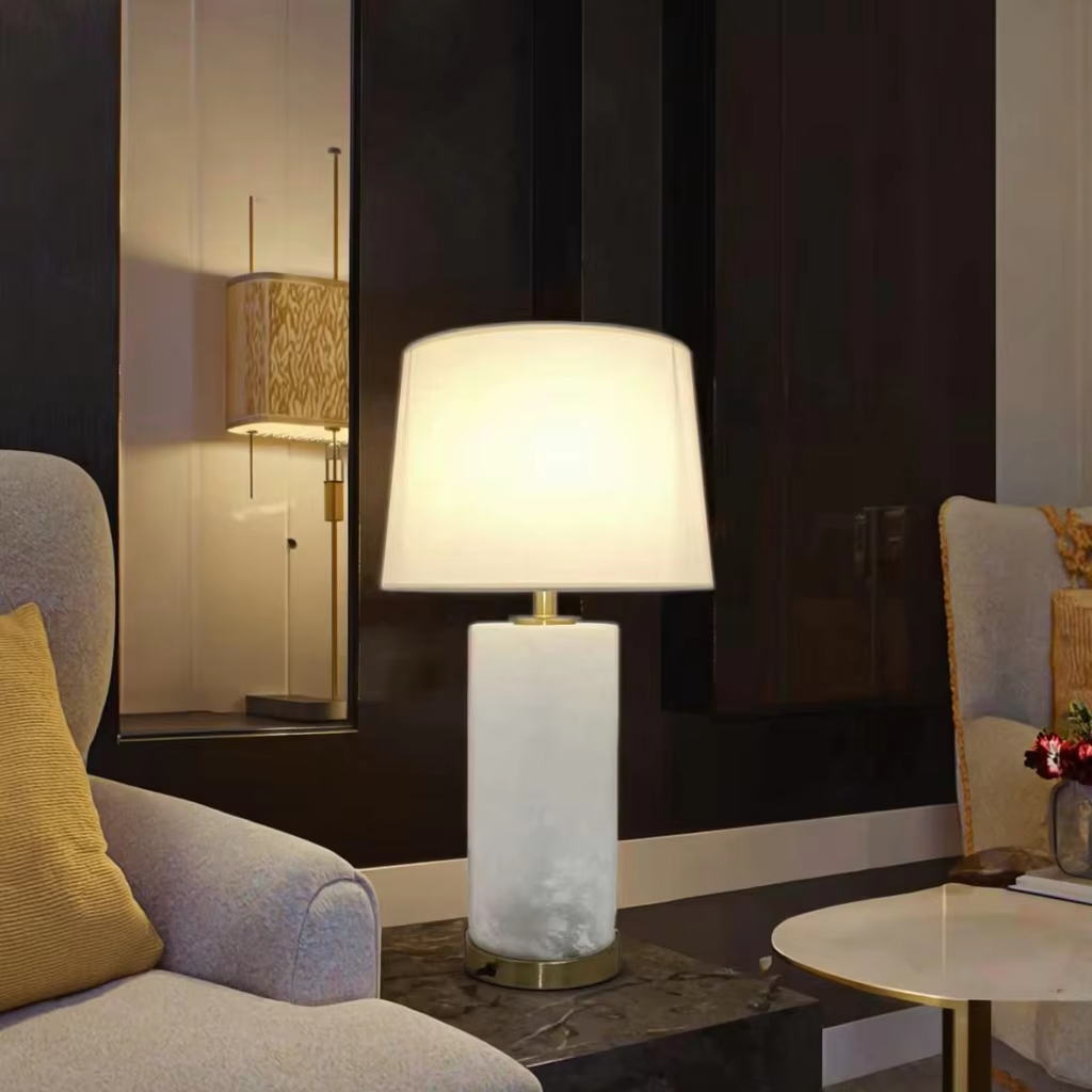 Elegant Cloud - Glass Table Lamp with Golden Metal Base
