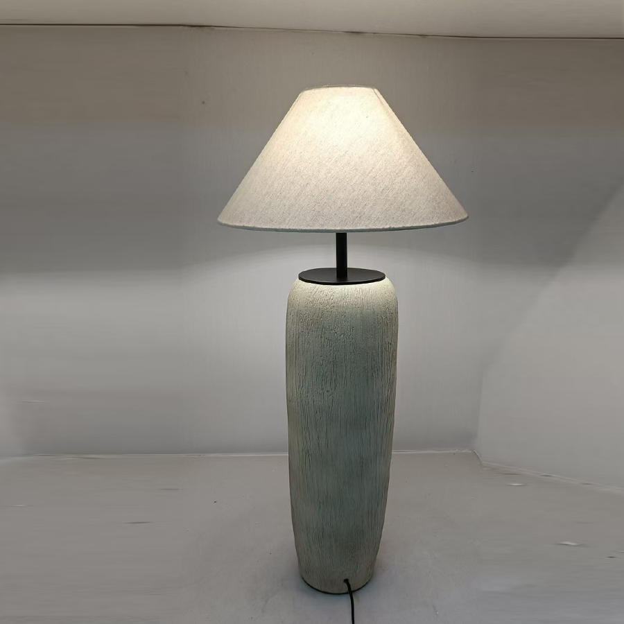 Retro Dual - Scene Floor & Table Lamp: Ceramic + Metal + Linen for Timeless Ambiance