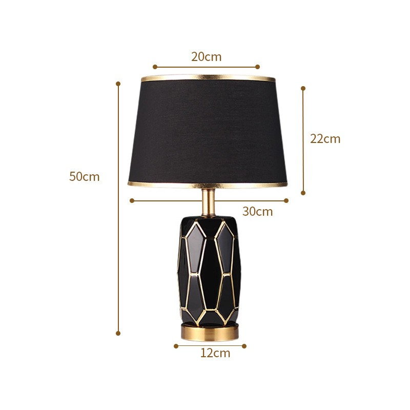 Black & White Ceramic Table Lamps with Metal Base - 300×470mm