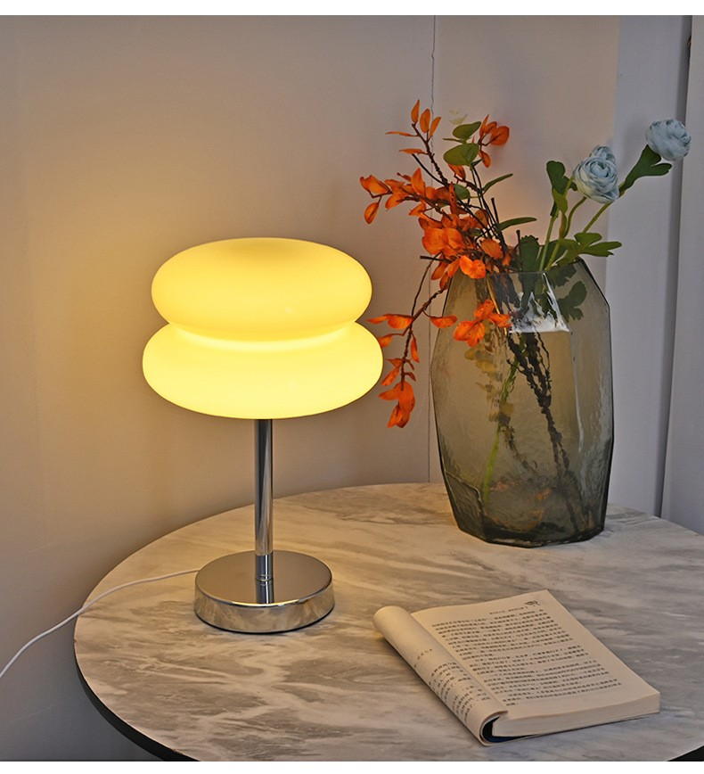 Modern Glass & Iron LED Table Lamp: 3 - Color Changing for Versatile Home Ambiance