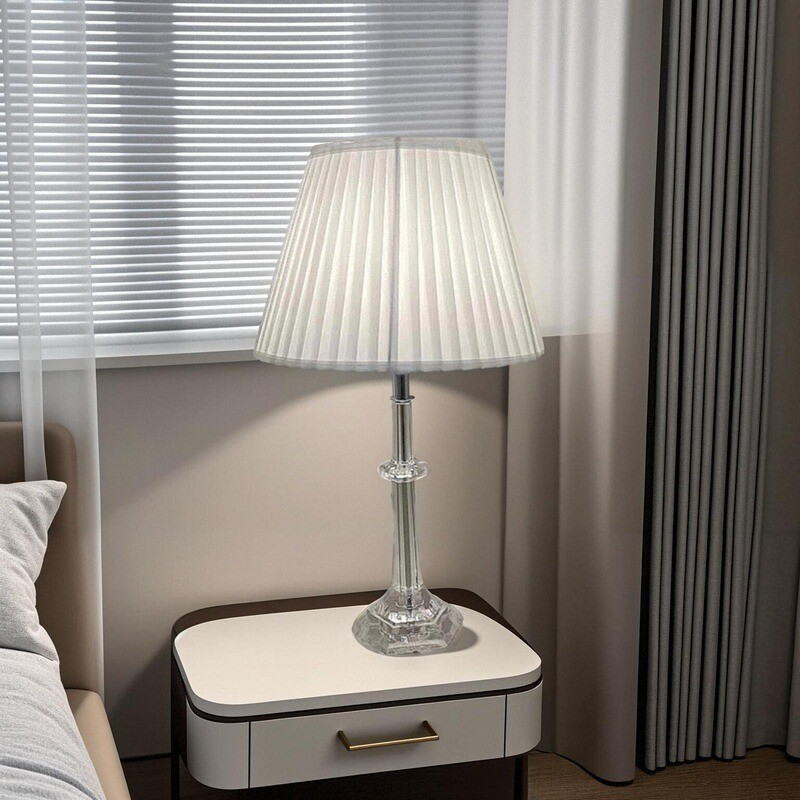 Crystal Glass Table Lamp: Elevate Bedroom Elegance