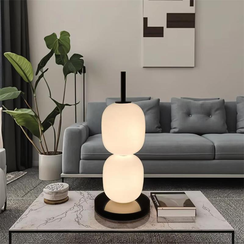 Minimalist Milk - White Glass Table Lamp: Marble Base & 20W LED for Modern Calm