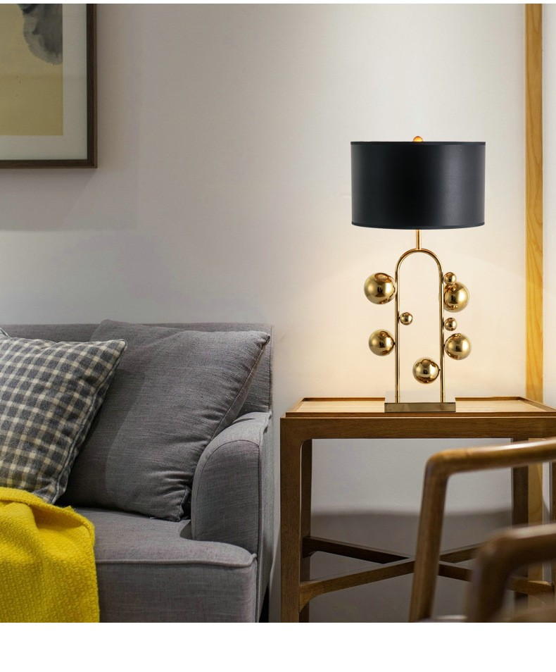 Elevate Spaces with Luxe Gold - Sphere Table Lamp: Modern Elegance for Home Decor