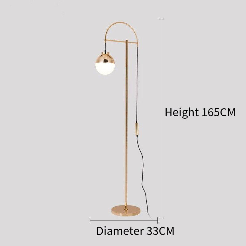 Elegant Arc - Shaped Gold Floor Lamp for Living Spaces