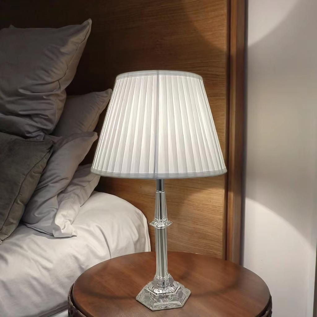 Crystal Glass Table Lamp: Elevate Bedroom Elegance