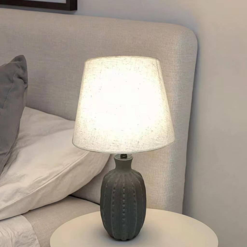Black and White Fusion: The Elegance of a Black Ceramic and White Linen Table Lamp