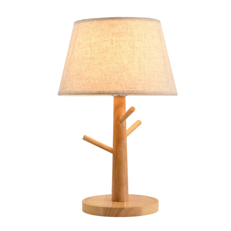 Nordic Natural Style: Wooden Table Lamps with Linen Shades